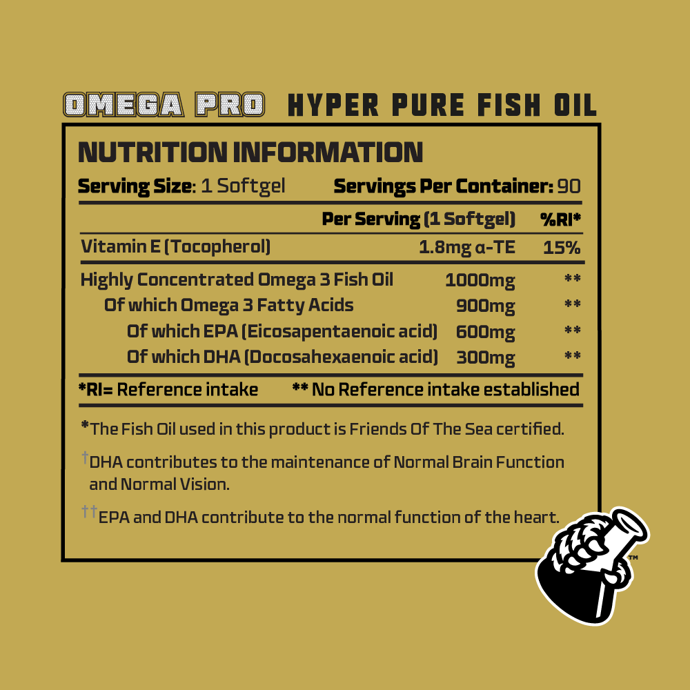 Omega 3 Pro - Hyper Pure Fish Oil with 600mg EPA & 300mg DHA - RXROX