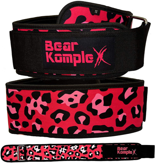Bear KompleX 4" Straight Pink Leopard | Weightlifting Belt - RXROX