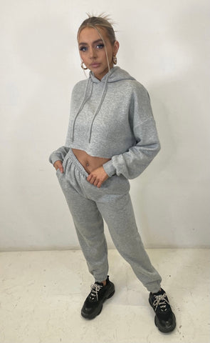 Grey Cropped Tracksuit