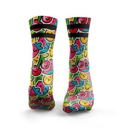 HEXXEE Mixed Fruit Comic Print Socks - RXROX