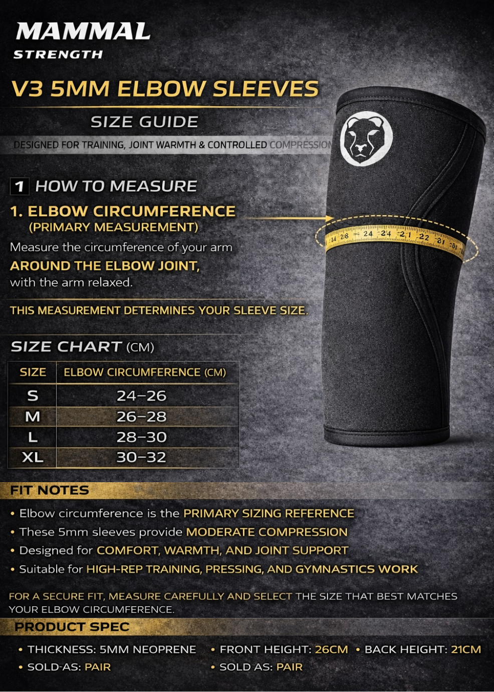 Mammal V3 5mm Elbow Sleeves - RXROX