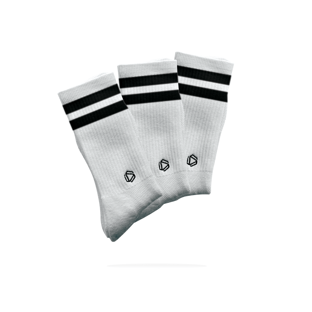 White HEXXEE 2Stripe Socks X3 - RXROX