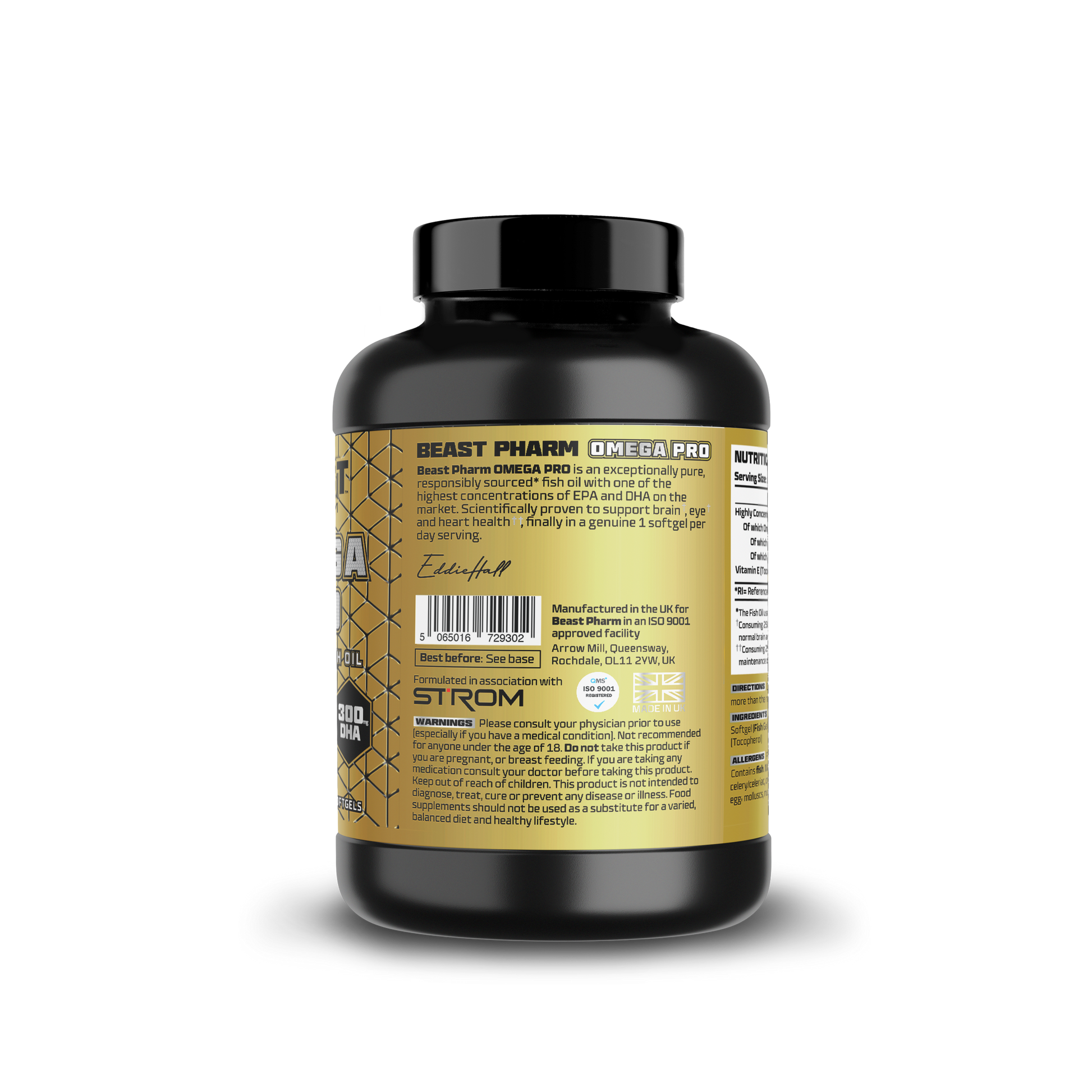Omega 3 Pro - Hyper Pure Fish Oil with 600mg EPA & 300mg DHA - RXROX
